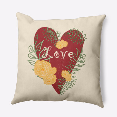 Floral Polyester Throw Pillow