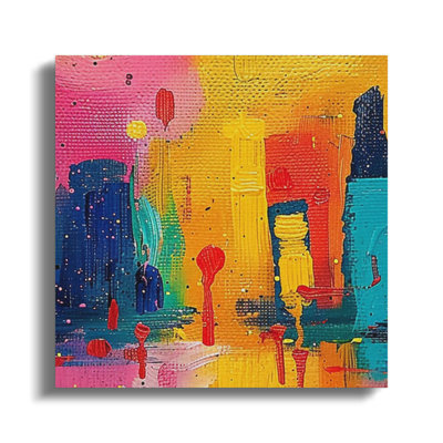 Abstract Cityscape Wall Art, City Painting, Modern Art Print, Home Decor, Canvas Wall Art, Ready to Hang, Multiple Sizes