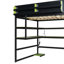 Lit mezzanine en bois avec bureau intégré et système d'éclairage RVB-1754451837