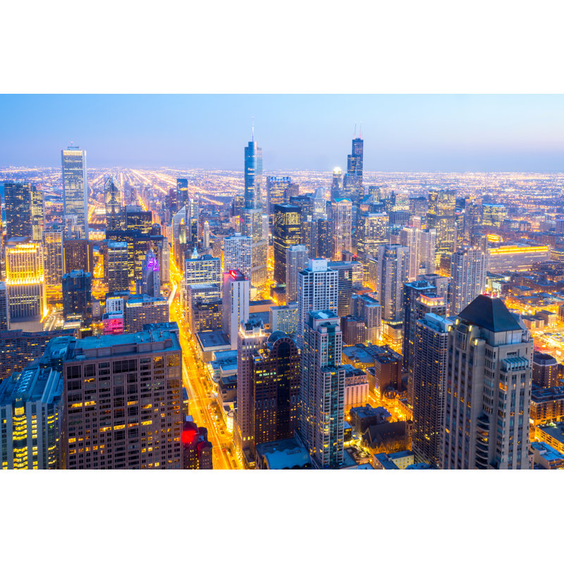 Chicago City Downtown - Wrapped Canvas Print, 61cm H x 91cm W
