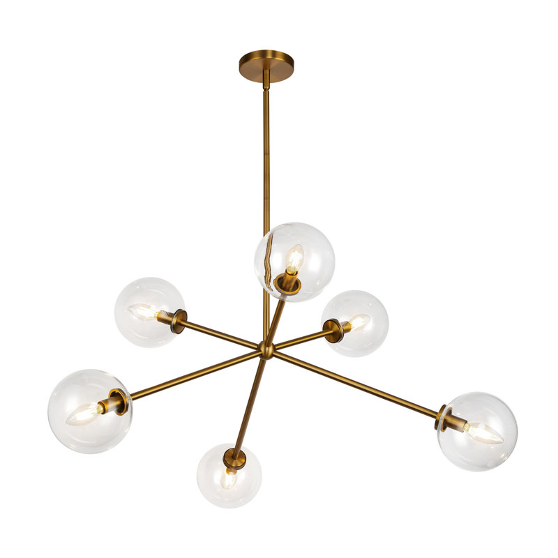 Learco 6 - Light Sputnik Sphere Chandelier, Aged Gold