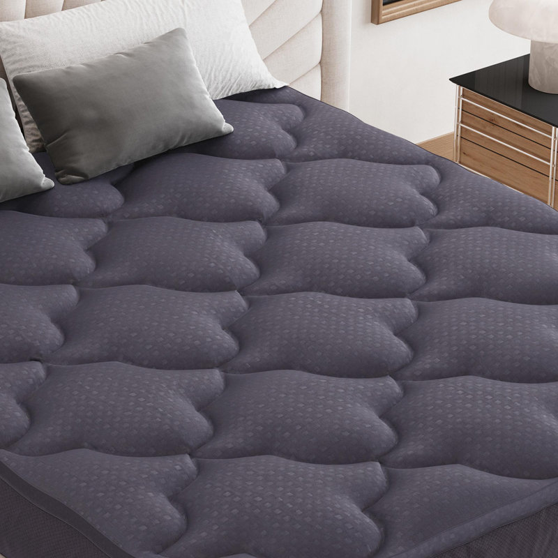 Soft Cloud Mattress Topper, Extra-long Twin, Gray