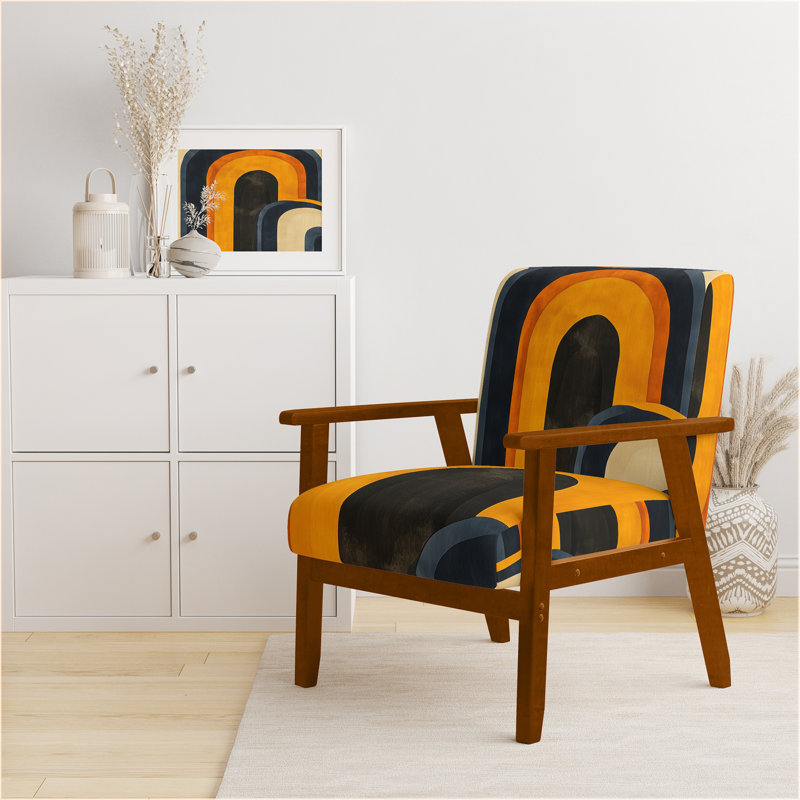 Chaise rembourrée Abstract, Brown Square Arms