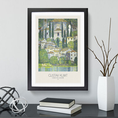 Church in Cassone with Border by Gustav Klimt - Picture Frame Graphic Art Print on MDF