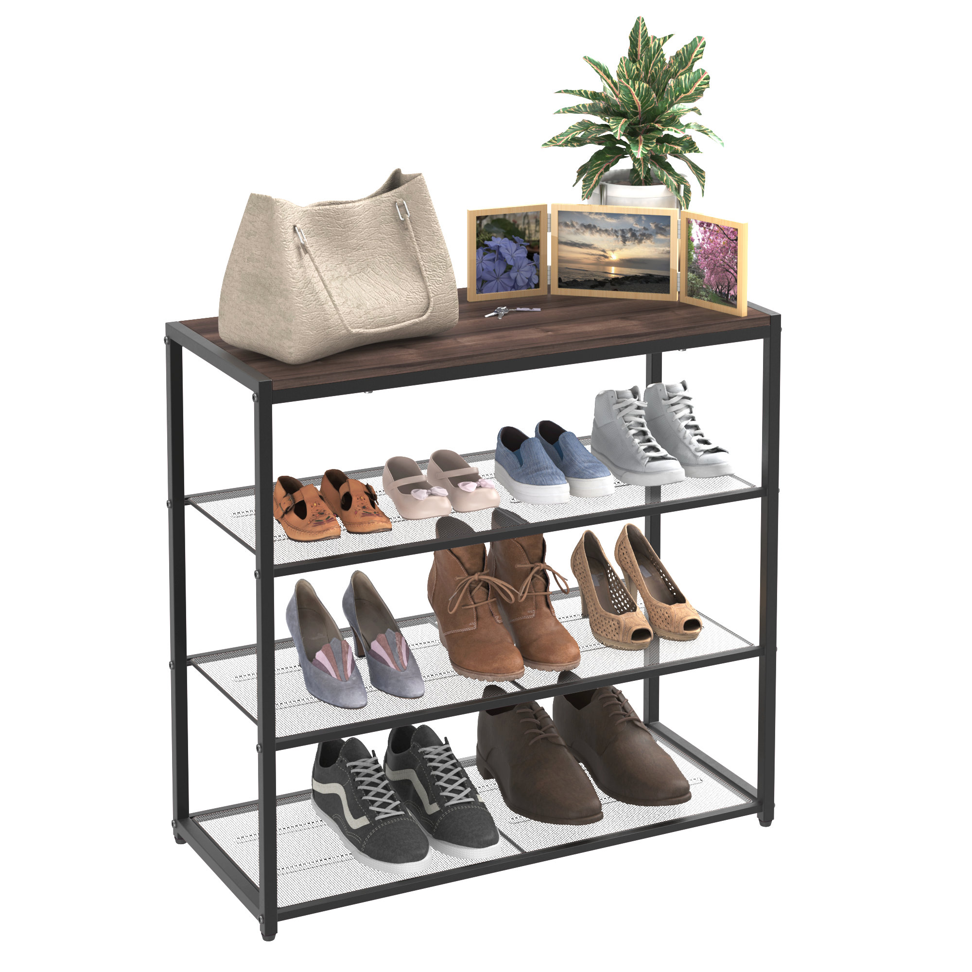 IM Beauty 4 Tier Long Shoe Rack for Closet, Wide Shoe Storage Organizer  Stackable Shoe Shelf for Floor, Bedroom 30-Pairs 