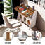 Bureau à roulettes pliable blanc brun, poste de travail mobile avec armoire de rangement, bureau à roulettes en bois pour bureau à domicile, ordinateur portable, canapé, lit-612046981