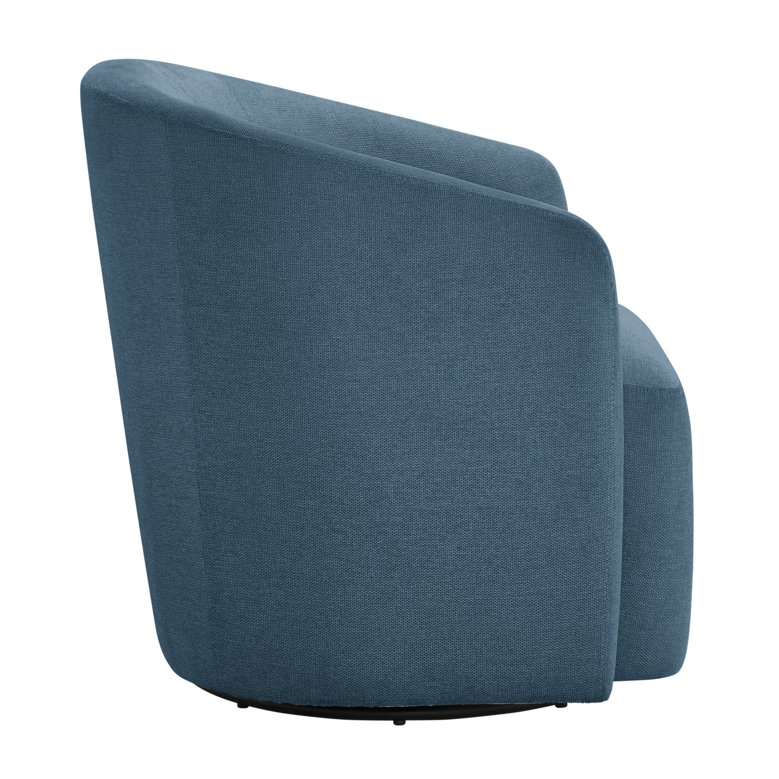 Arlo Swivel Barrel Chair, Blue Polyester Blend