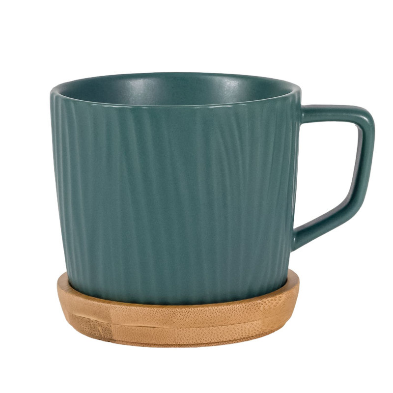 Atac Ceramic Teacup and Saucer, Green