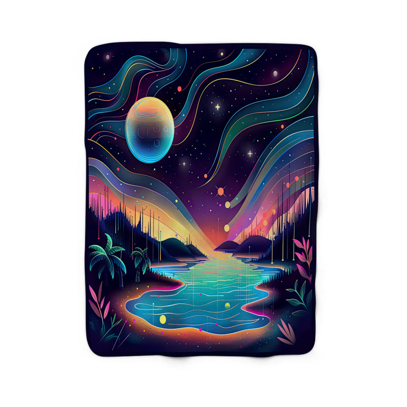 Celestial Dreamland - Couverture Sherpa de qualité supérieure 1 pièce, Grand lit