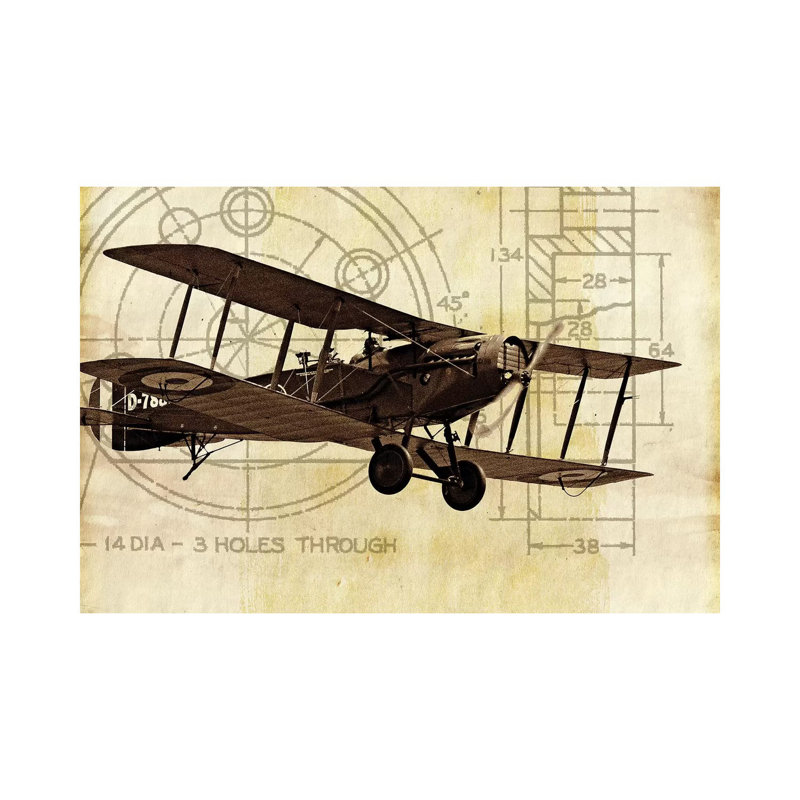 Flight Plans I by Michael Marcon - Wrapped Canvas Painting, 20.32 cm H x 30.48 cm W
