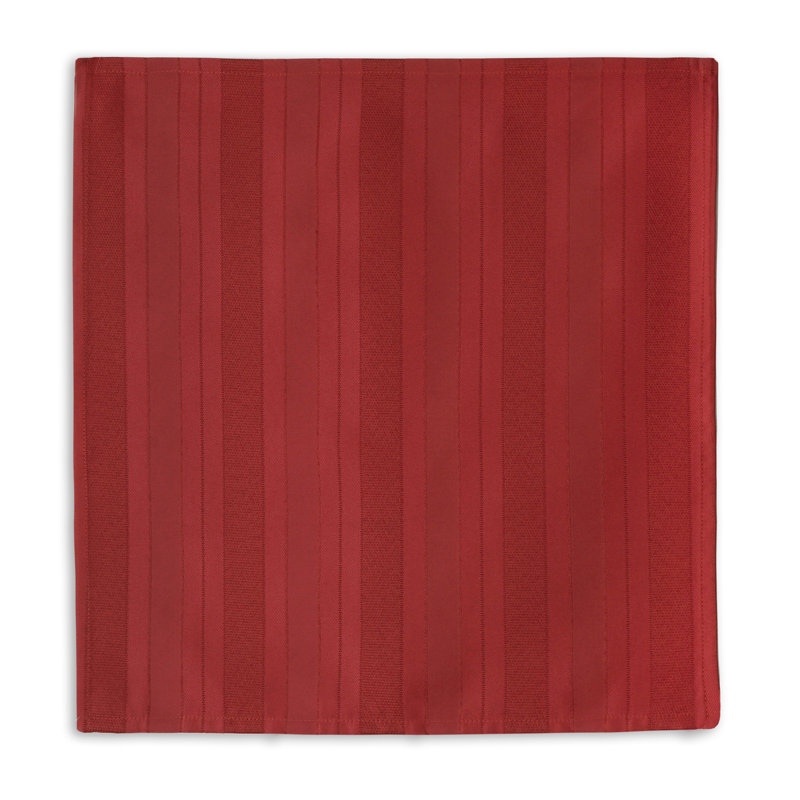 Robyn Striped Jacquard Polyester Square/Rectangle Tablecloth, 120" L x 60" W, Red, Rectangular