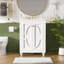 Modern Bathroom Vanity With Ornate Elliptical Motif, Soft-Close Hinges, And Open Back Structure For Easy Plumbing Access-249551705
