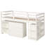 Low Study Loft Bed With Cabinet And Rolling Portable Desk-1610093899