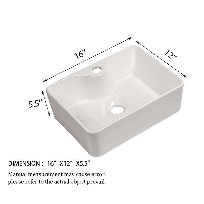 Lavabo de salle de bain rectangulaire en céramique Attwater