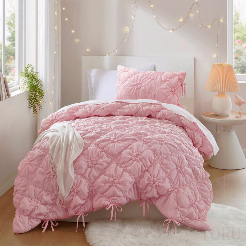 Ensemble d'édredon pour lit simple 2 pièces, Pink