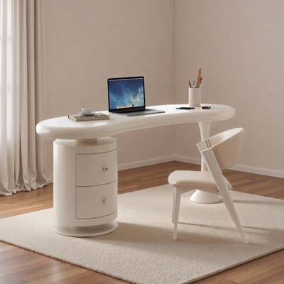Bureau d'ordinateur exquis de style crème