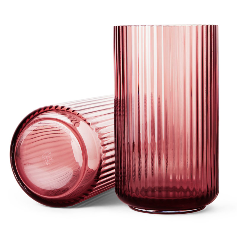 Handcrafted Glass Table Vase, 9.8" H x 5.9" W x 5.9" D, Burgundy