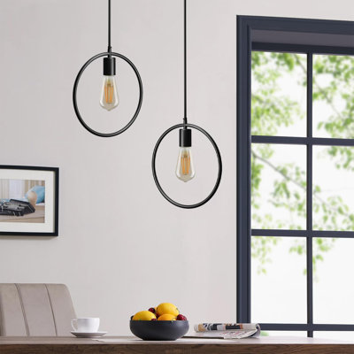 1 - Light Black Circle Pendant