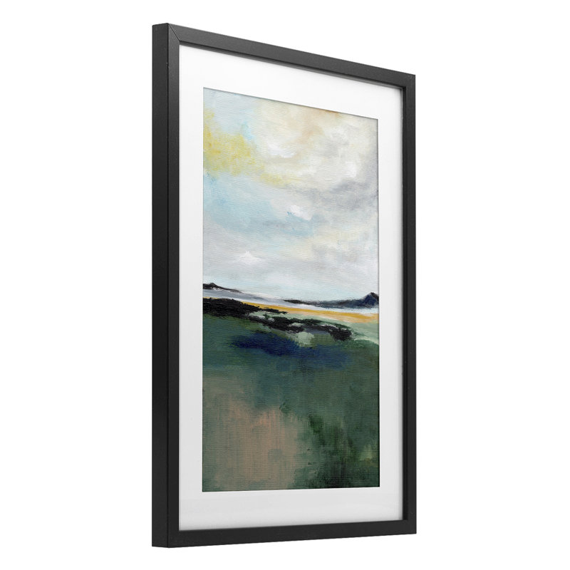 «Umber Landscape Illusion», reproduction sous verre encadrée, conception par 1x, H 20 po x l 14 po, Cadre noir minuit
