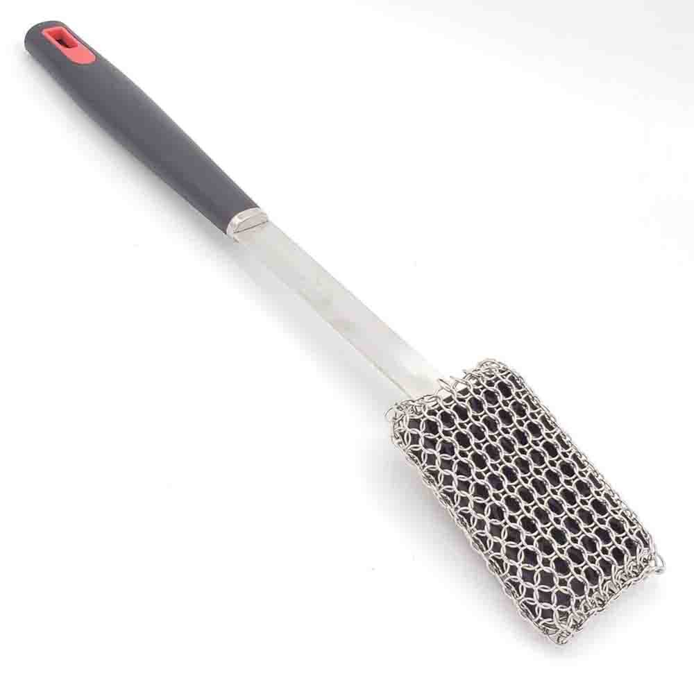 Grill Clean + Barbecue Grill Brush W/ Nylon Bristles - Safe for Ceramic,  Porcelain, Teflon, Non-Stick Grills