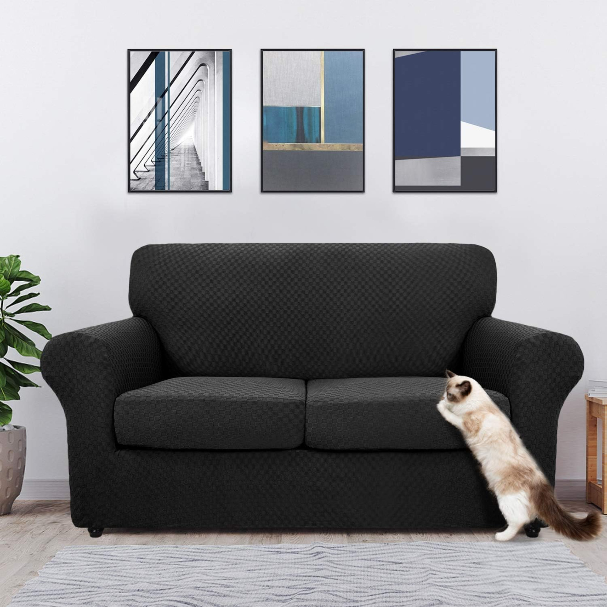 Latitude Run® 3 Piece Newest Jacquard Couch Covers For 2 Cushion Couch