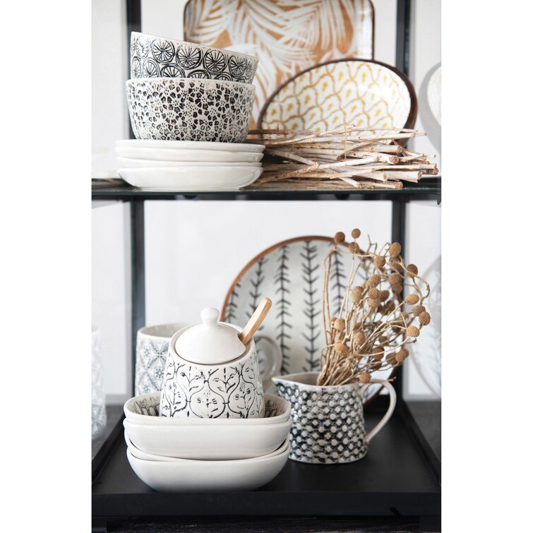 Fynn Black and White Dinnerware Set