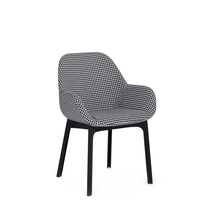 Clap Upholstered Arm Chair, White, Gray