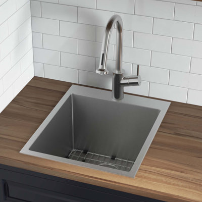 Ruvati Topmount Laundry Utility Sink 18 x 22 x 12 inch Rounded Corners Deep  Stainless Steel