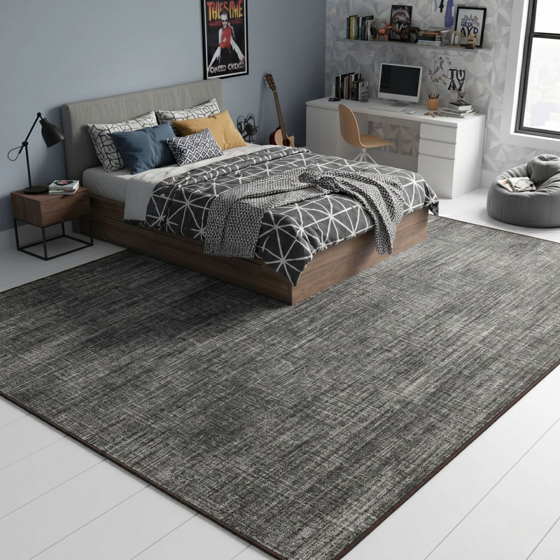 Soft Non-Slip Indoor Solid Rug, Brown, Runner 7'10" x 19'