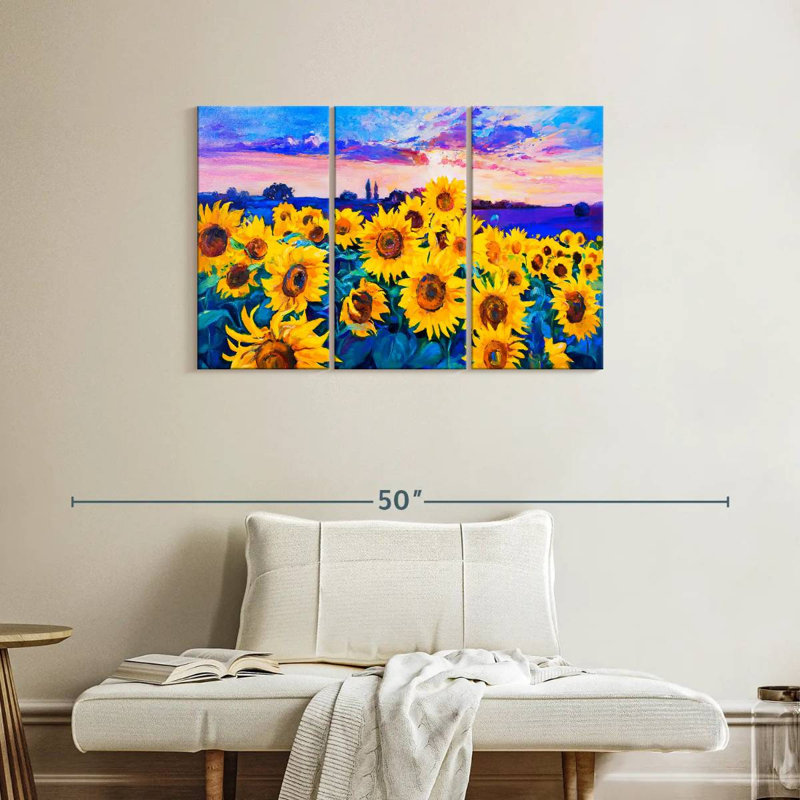 Acrylique floral Alvord, H 24 po x l 38 po