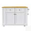 Îlot de cuisine avec abattant, prise de courant, rangement interne et chariot roulant sur 5 roues, parfait pour les cuisines modernes et un rangement efficace-129420108