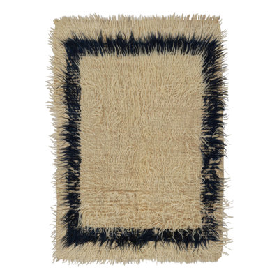 One-of-a-Kind 3'10" X 5'11" 1950s Wool Area Rug