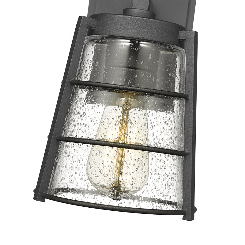 Lanterne murale d'extérieur à 1 ampoule noire Charley, H 9,25 po x l 6 po x P 6,75 po