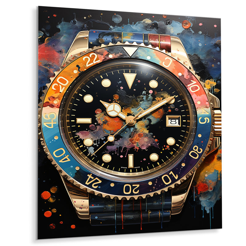 Luxury Luxury Diamond Dusk II - Montres, art mural en métal, H 20 po x l 12 po x P 1 po