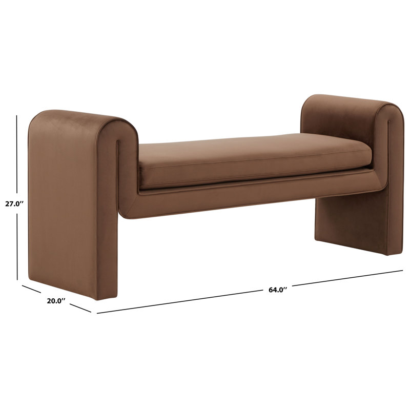 Deshai Velvet Bench, Dark Brown