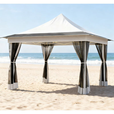 Pop-Up Square Canopy Tent with UPF 50+ Oxford Fabric, Mesh Netting Walls, Adjustable Height, and Carry Bag for Outdoor Patio and Garden Use