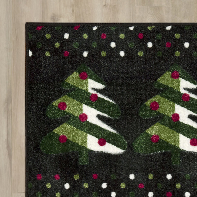 Tapis vert / rouge à 3 arbres Berti