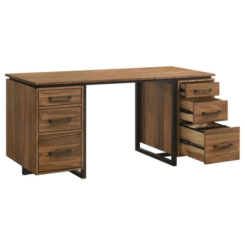 Bureau d'ordinateur à 6 tiroirs Berhalter
