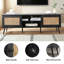 Meuble télé moderne noir avec meuble de rangement pour téléviseur de 60 po ou moins