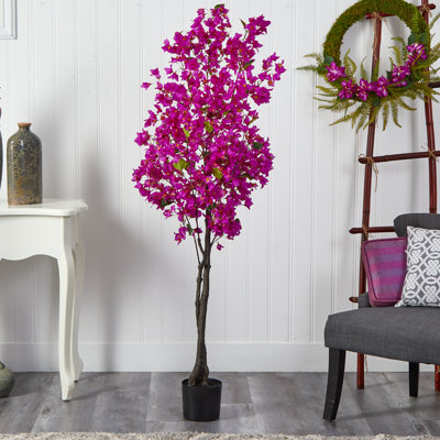 Faux Flowering Tree in Planter