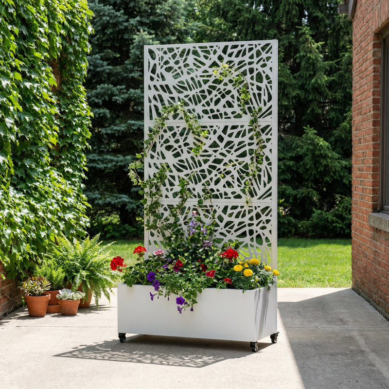 Boîte à fleurs Eurel, H 72 po x l 35 po x P 16 po, White