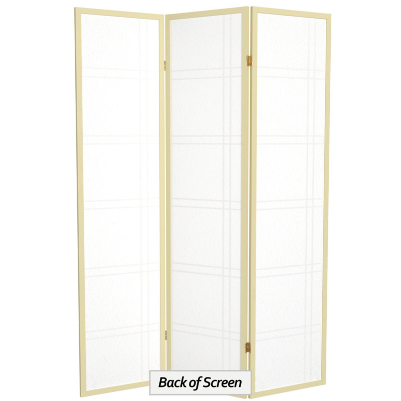 70.5" Tall Double Cross Shoji Panel Room Divider, Natural, 4, 6 ft