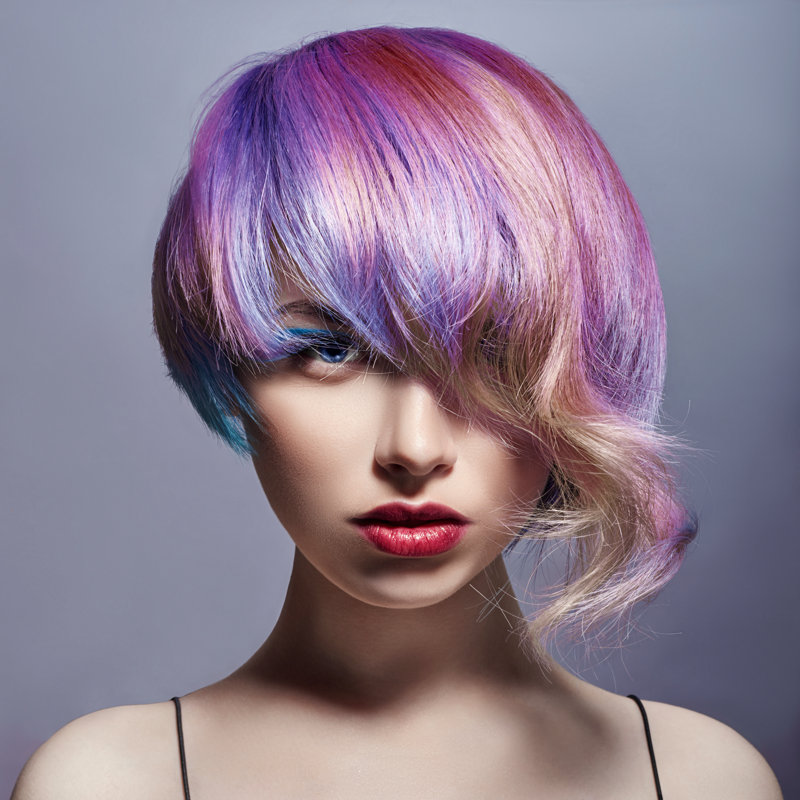 Woman With Colored Hair - Wrapped Canvas Print, 30cm H x 30cm W x 3.8cm D