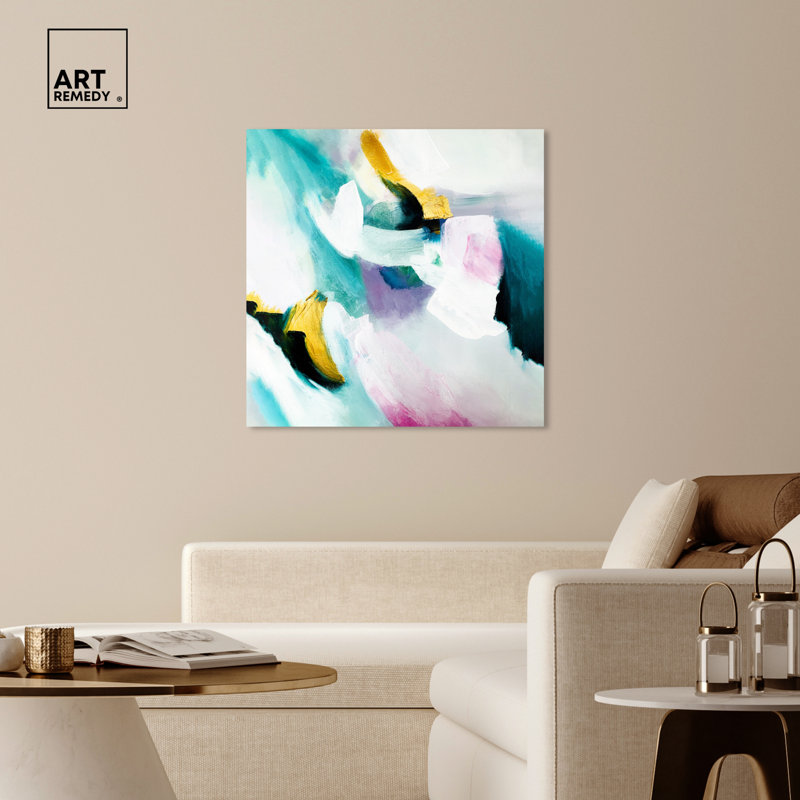 Large Blue and Gold Abstract Canvas Wall Art