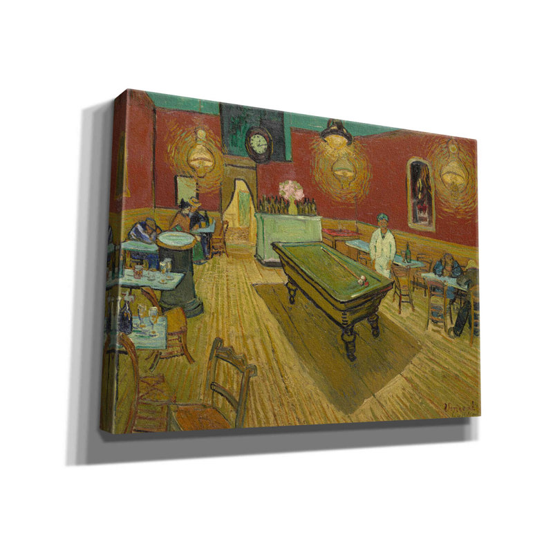 «Le Cafe De Nuit» sur toile par MASTERS, H 12 po x l 16 po x P 0,75 po