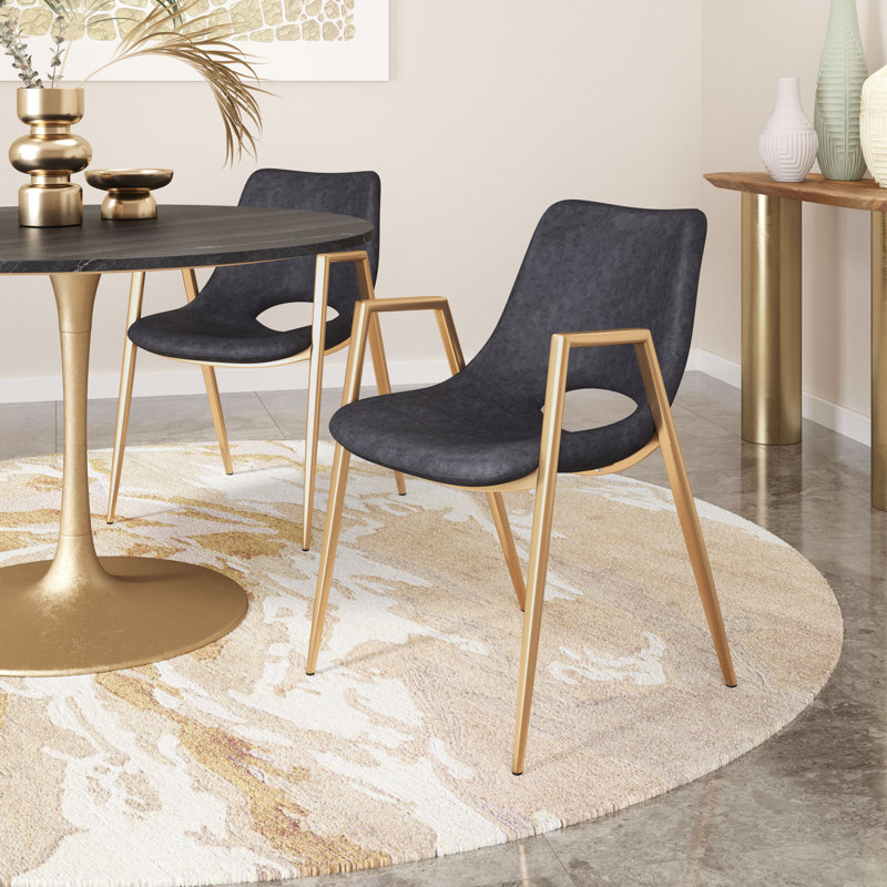 Ensemble de chaises Desi (ensemble de 2), Noir, noir, noir, noir