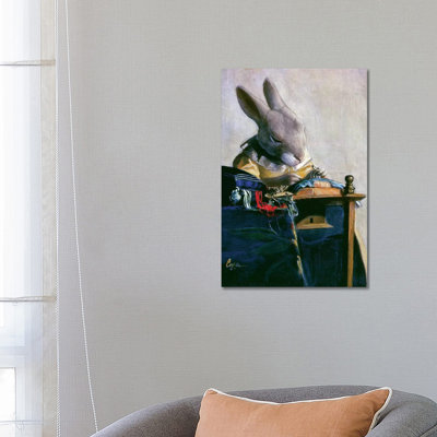 Lace Bunny by Melinda Copper - Wrapped Canvas Painting