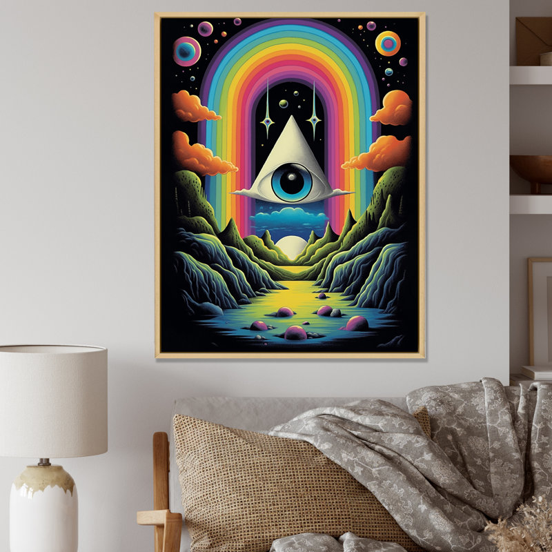 «Eye of Consciousness», reproduction sur toile, Cadre flottant brun, 40" H x 30" W