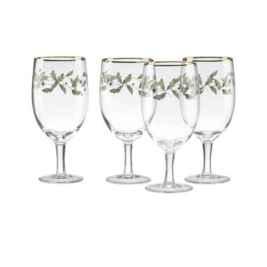 Lenox 888202 Holiday 4-Piece Stemless Wine Glasses