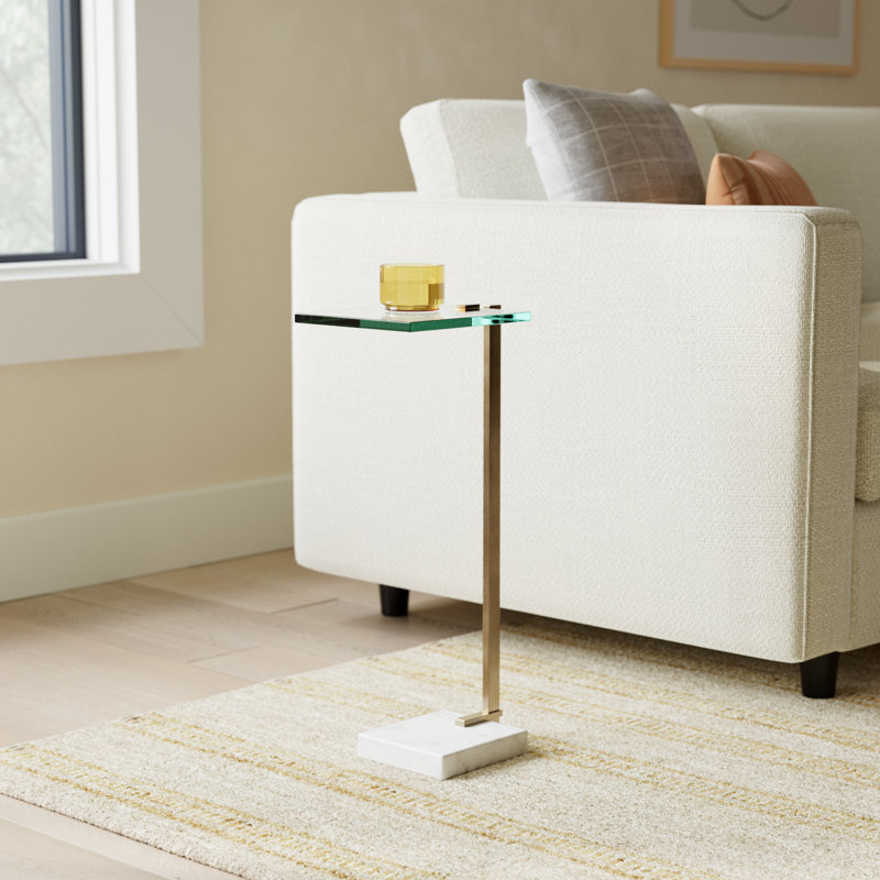 Caddie Glass Top End Table